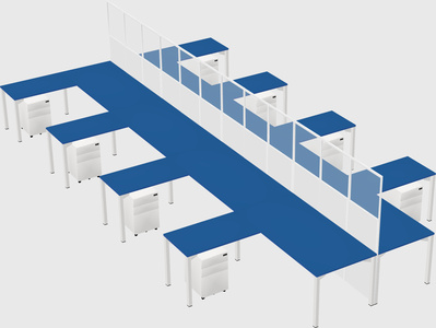 Shared l-shape cubicle