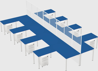 Shared l-shape cubicle