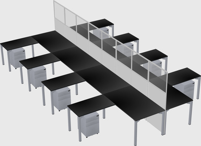 Shared l-shape cubicle