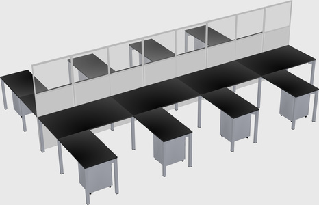 Shared l-shape cubicle