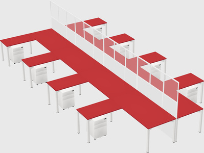 Shared l-shape cubicle