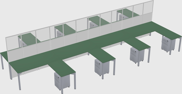 Shared l-shape cubicle