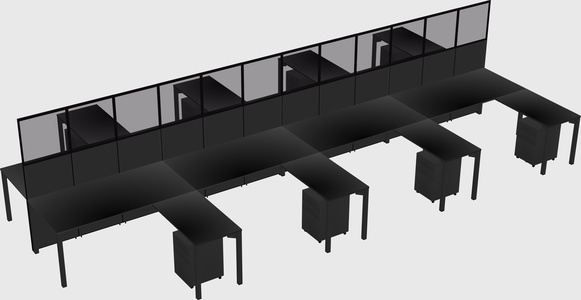 Shared l-shape cubicle