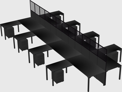 Shared l-shape cubicle
