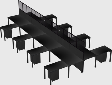 Shared l-shape cubicle