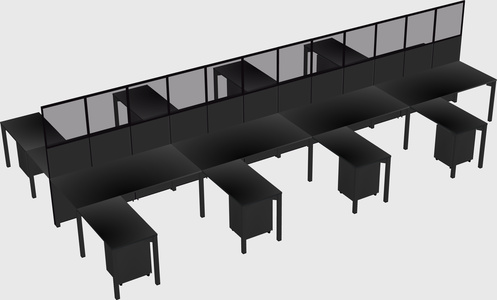Shared l-shape cubicle