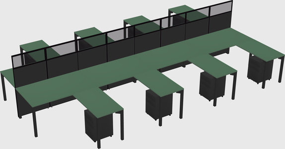 Shared l-shape cubicle
