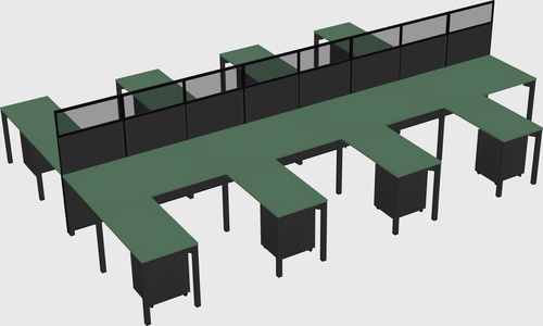 Shared l-shape cubicle