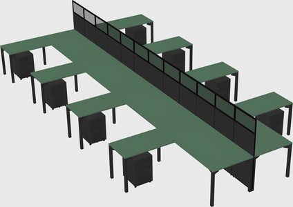 Shared l-shape cubicle