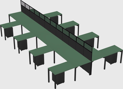 Shared l-shape cubicle