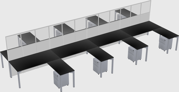 Shared l-shape cubicle