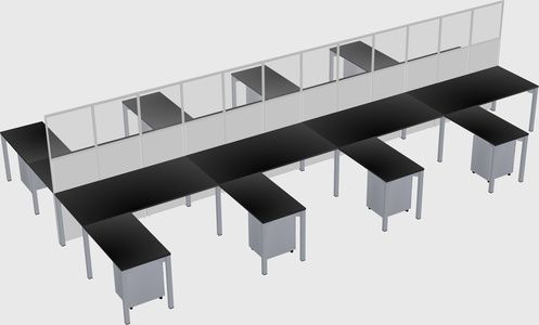 Shared l-shape cubicle
