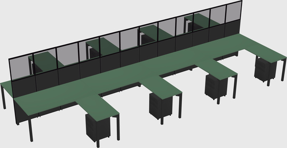 Shared l-shape cubicle