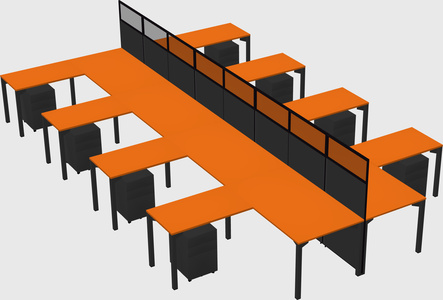 Shared l-shape cubicle