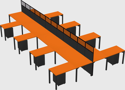Shared l-shape cubicle