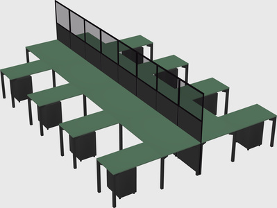 Shared l-shape cubicle