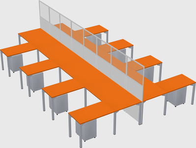 Shared l-shape cubicle
