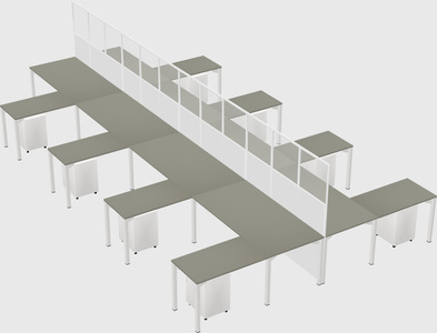 Shared l-shape cubicle