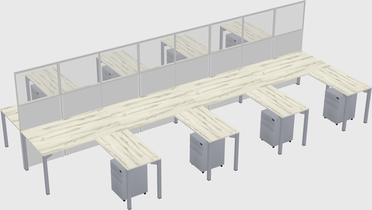 Shared l-shape cubicle