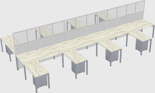 Shared l-shape cubicle