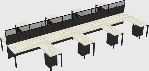 Shared l-shape cubicle