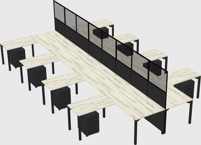 Shared l-shape cubicle