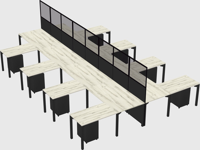 Shared l-shape cubicle
