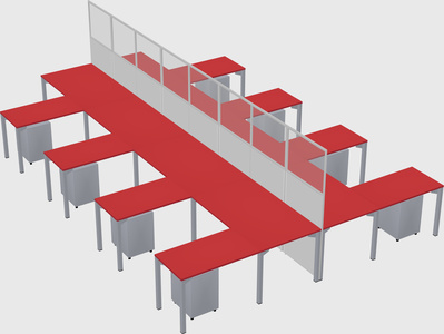 Shared l-shape cubicle