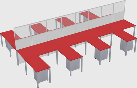 Shared l-shape cubicle