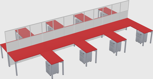 Shared l-shape cubicle