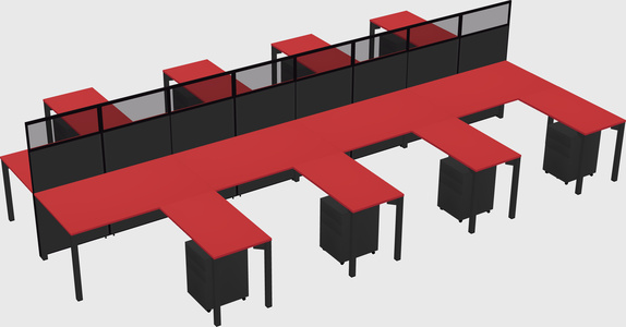 Shared l-shape cubicle