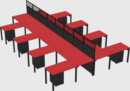 Shared l-shape cubicle
