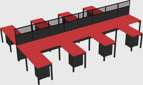 Shared l-shape cubicle