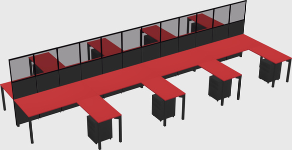 Shared l-shape cubicle