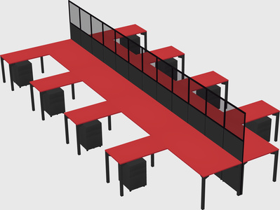 Shared l-shape cubicle