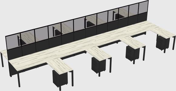 Shared l-shape cubicle