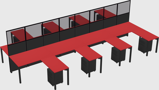 Shared l-shape cubicle