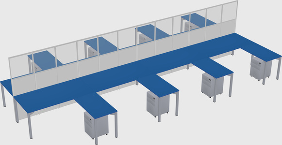 Shared l-shape cubicle