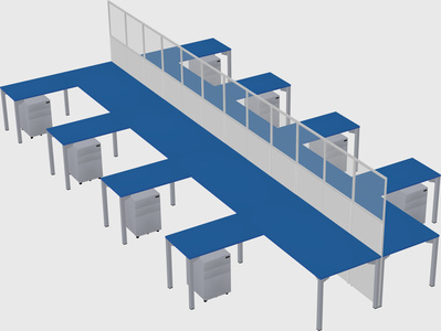 Shared l-shape cubicle