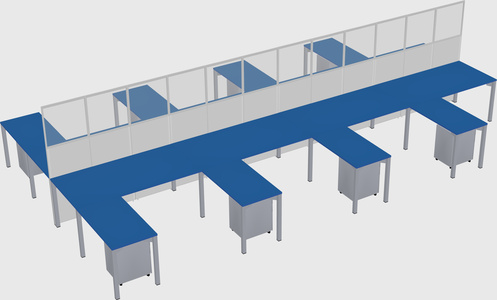 Shared l-shape cubicle