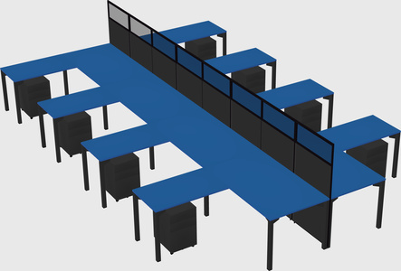 Shared l-shape cubicle