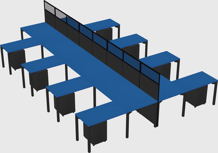 Shared l-shape cubicle