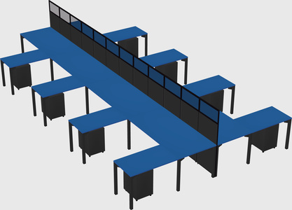 Shared l-shape cubicle