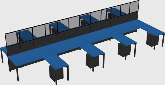 Shared l-shape cubicle