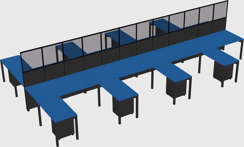 Shared l-shape cubicle
