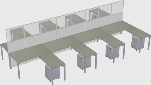 Shared l-shape cubicle