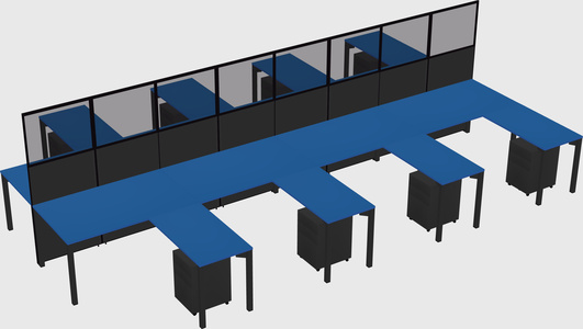Shared l-shape cubicle