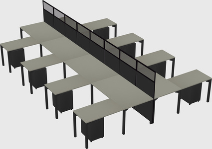 Shared l-shape cubicle