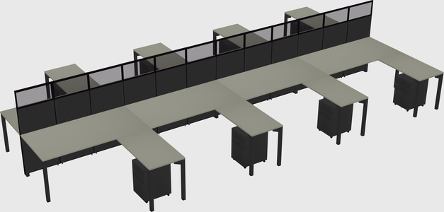Shared l-shape cubicle