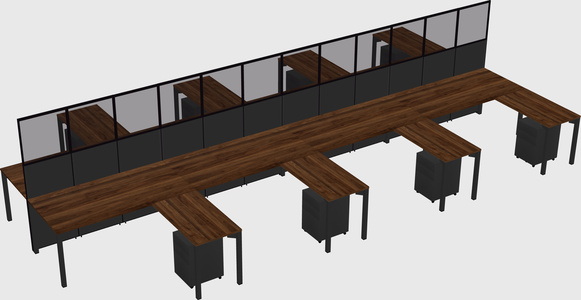Shared l-shape cubicle